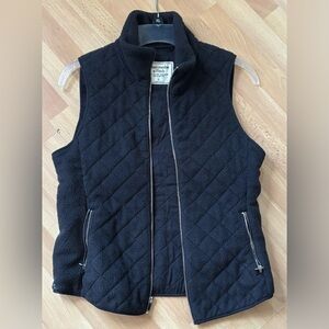 Abercrombie & Fitch Soft Shell Fleece Quilted Zip Up Vest Womens Small Black